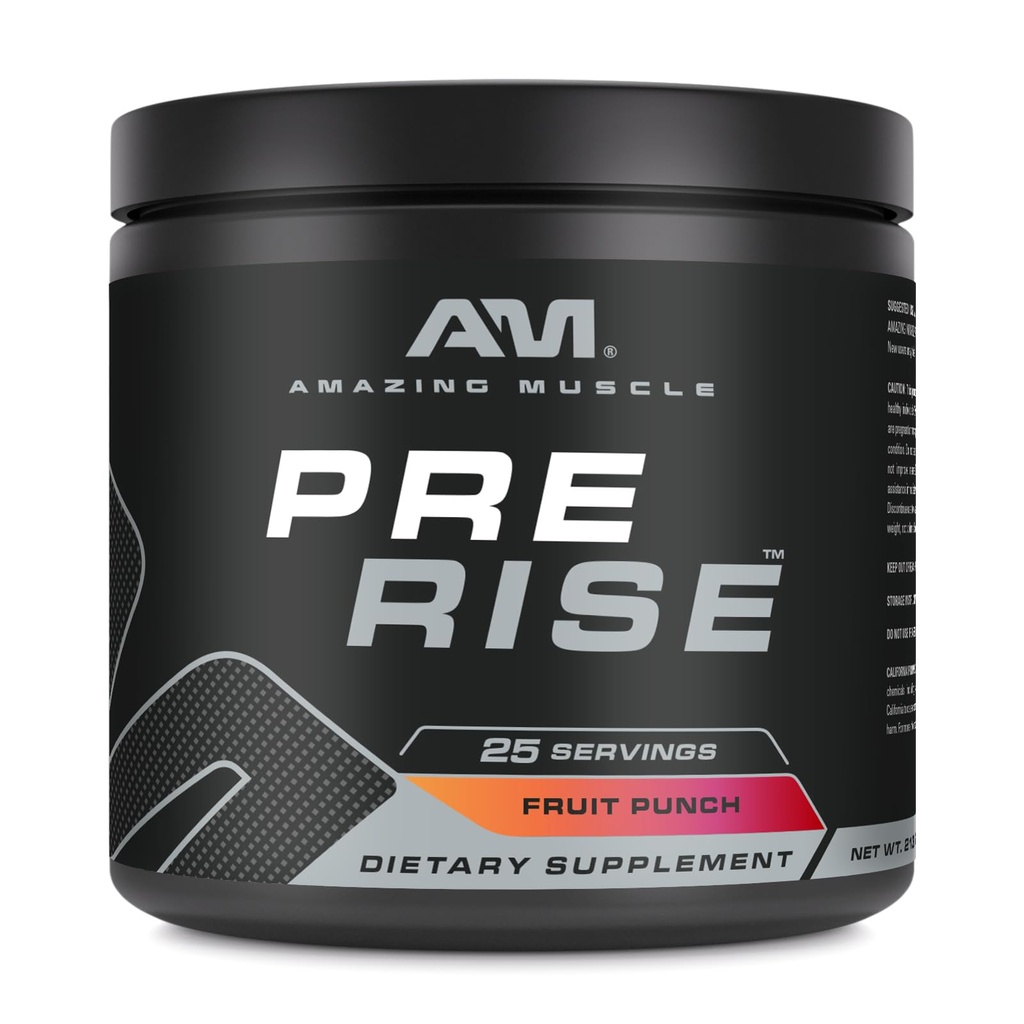 incrível músculo pré-ascensão   , pré-trabalho em pó suplemento com cafeína e beta-alanina para homens e mulheres , 25 Servings (25 Servings, Fruit Punch)