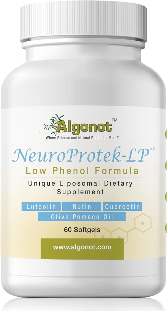 NeuroProtek Low Phenol - 60 Gels macios Combinação patenteada exclusiva de Luteolin e outros flavinóides em óleo de pomáceo com EVOO
