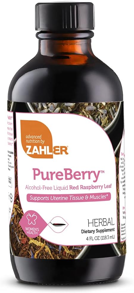 Zahler PureBerry, Líquido Red Framboesa Suplemento de Folha que Fortalece Tecido Uterino e Músculos, Todas as Fórmulas Líquidas Naturais que Promove a Saúde Uterina, Certificado Kosher, 4 oz