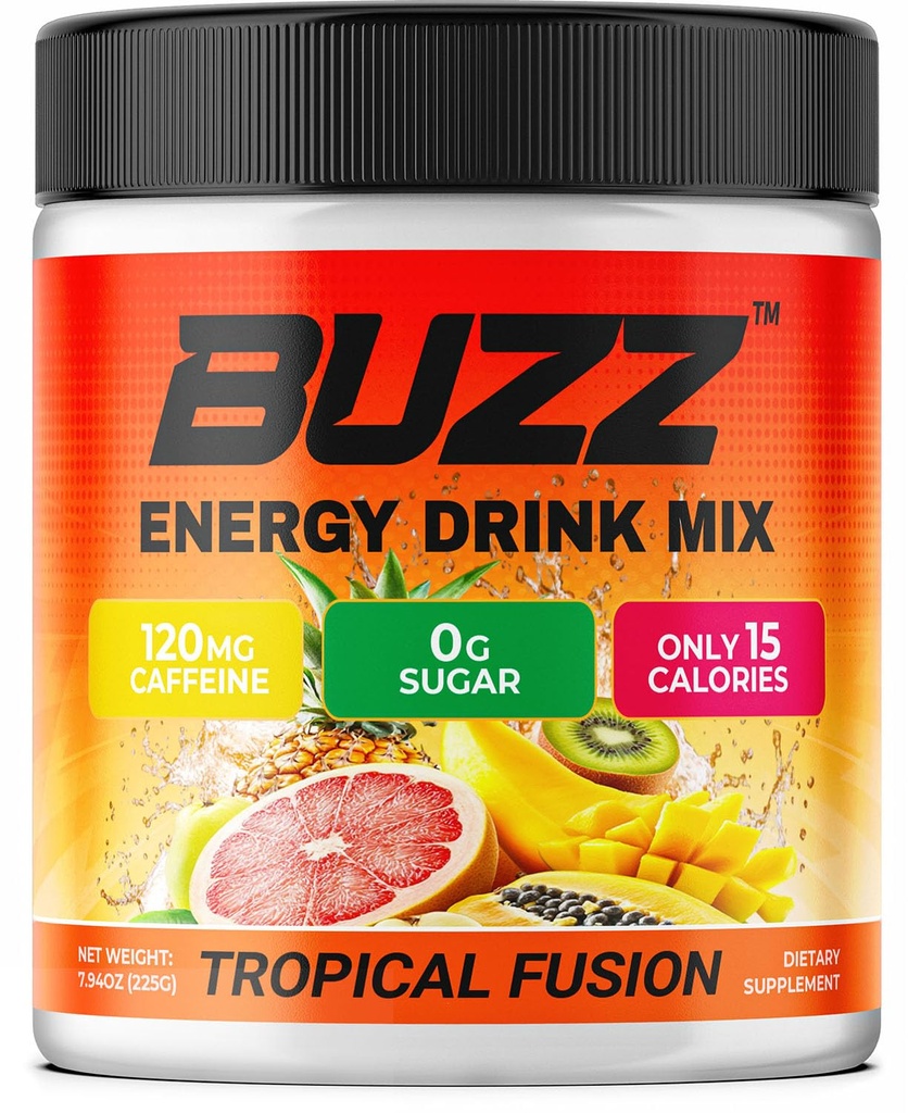 Energia Bebida em pó - Energia Boost Drink Mix - Energia livre de açúcar com antioxidantes - Manhã Kickstart e Sports Nutrition Endurance Product - 30 Servings, 8 Ounces (Fusão Tropical)