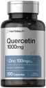 Horbäach Quercetin 1000mg 100 Cápsulas, com 100mg de zinco, sem OGM, Suplemento Glúten, Fórmula de alta potência