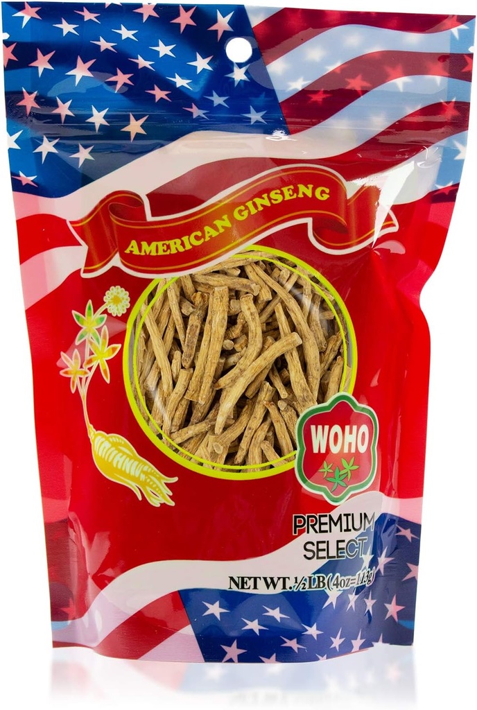 WOHO # 124.4 American Ginseng Prong Pequeno Saco de 4 onças
