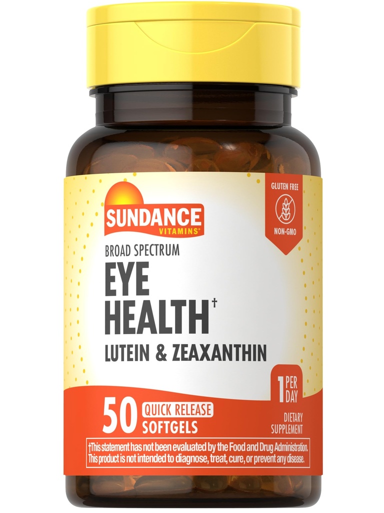 Sundance Lutein e Zeaxantina Suplemento 50 Softgels para a saúde dos olhos