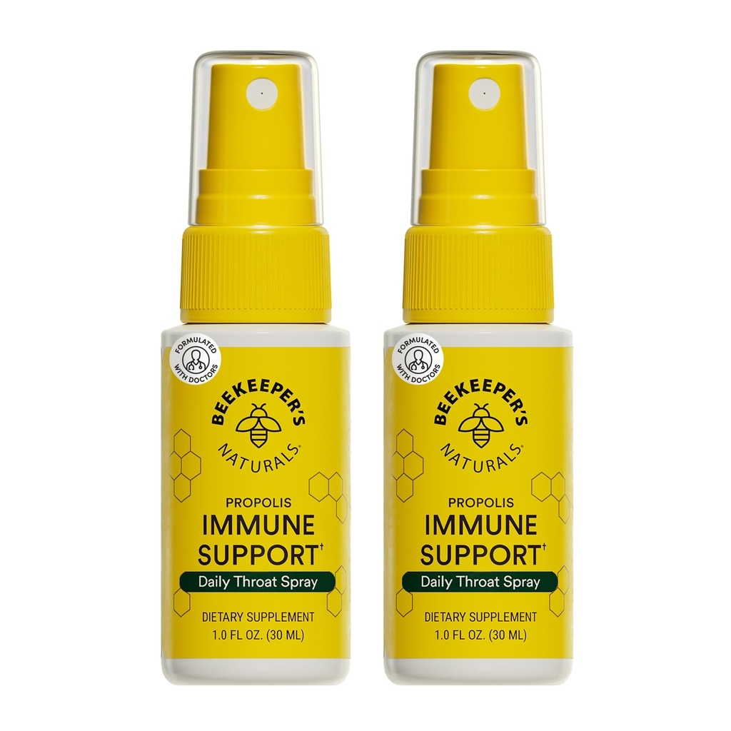 Spray de Garganta de Própolis Natural do Apicultor, Suporte Imune Natural e Alivio de Garganta Dolorosa - Antioxidantes, Keto, Paleo, Sem Glúten, 1,0 oz (Pacote de 2)