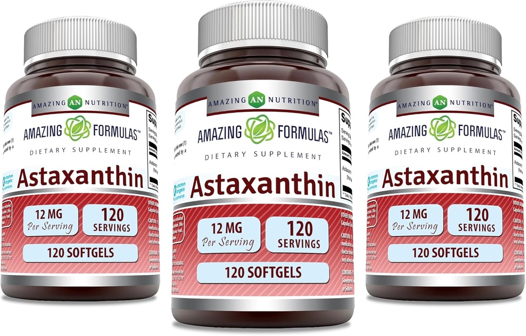 Fórmulas surpreendentes Astaxantina 12mg Softgels Supplement