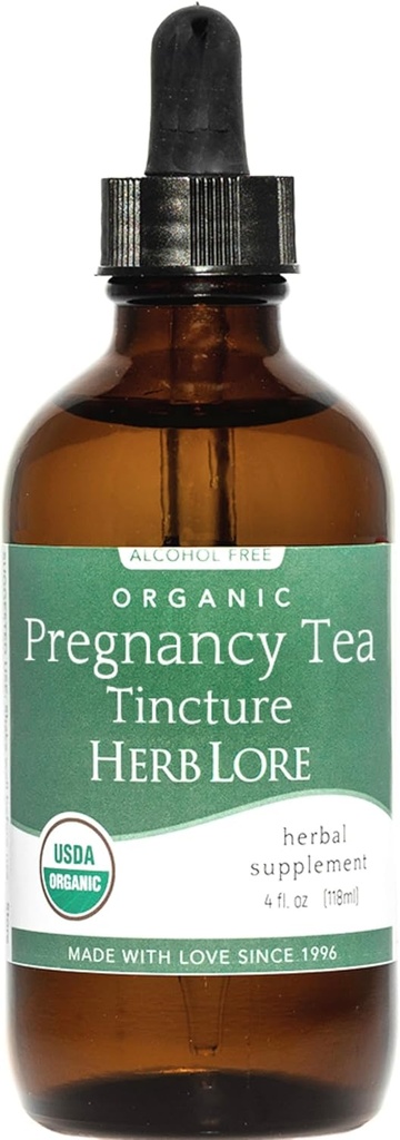 Herb Lore orgânico gravidez chá tintura – líquido Red Raspberry Leaf Tea para gravidez e pós-parto – Primeiro Trimester, Labor Prep & terceiro Trimester Suporte