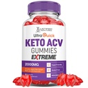 Ultra Quick Keto ACV Gummies Extreme 2000MG Ultraquick Keto Gummies Apple Cider Vinagre Formulado com Suco de beterraba de romã B12 Vegan Non GMO 60 Gummys