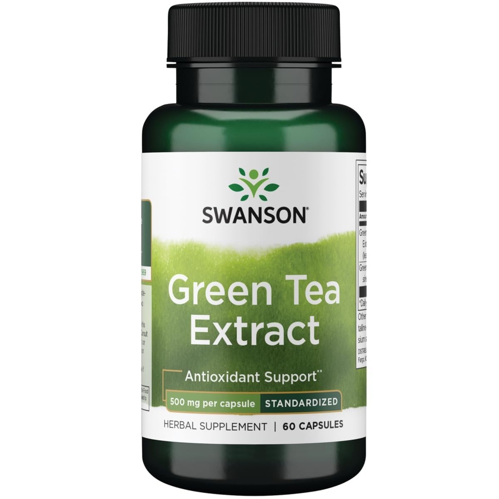Swanson Green Tea Extract 500 Milligrams 60 Cápsulas