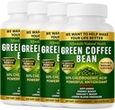 Verde Coffee Bean Extract, 100% Pure Green Coffee Bean Cápsulas, 50% ácido clorogênico, 10.000 mg de força, 240 cápsulas, 8 meses de fornecimento, sem OGM e sem glúten, tradicional suplemento de ervas