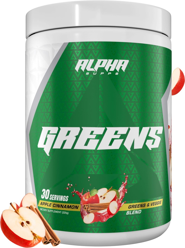 Alpha Supps - Alpha Greens Supplement (Suplemento Alpha Greens) Superalimento de frutas e vegetais em pó (Mais de 40 ingredientes naturais baseados em plantas)