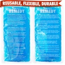 Pacotes de gelo perfeito Remedy Gel para lesões reutilizáveis, quentes e frios que é durável, macio e flexível, rápido alívio e recuperação (azul, Reg 2PK)