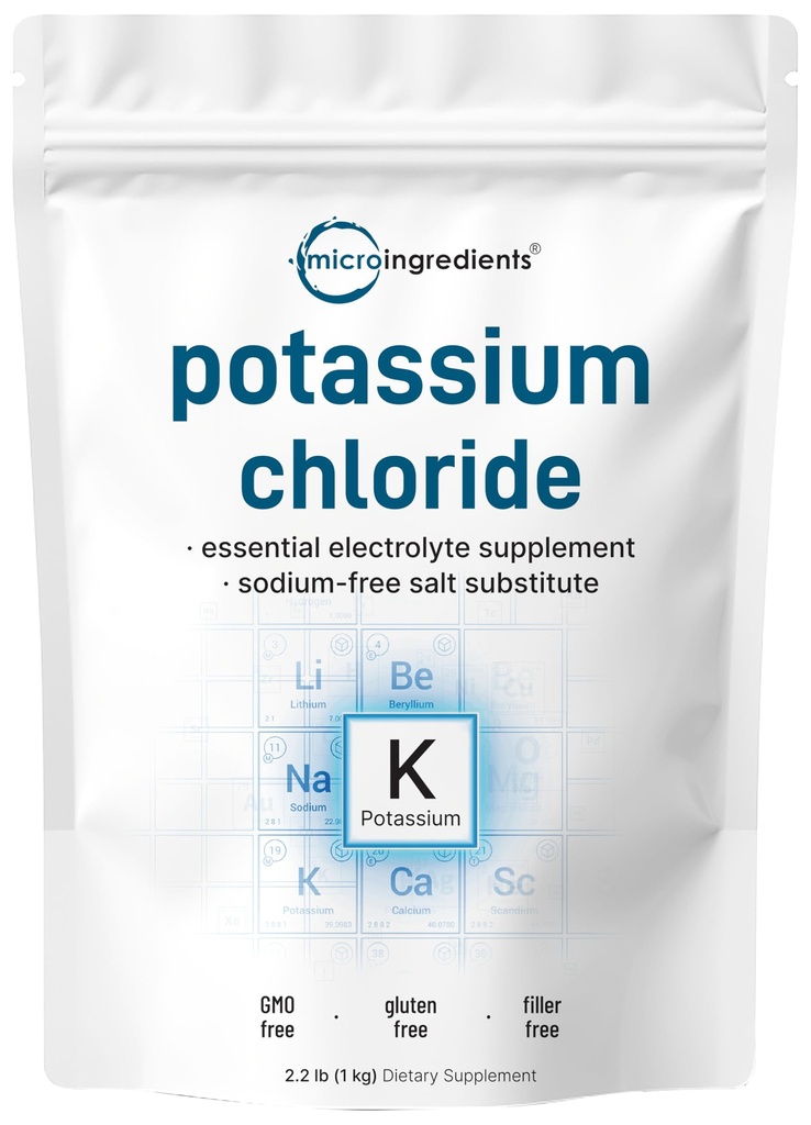 Pó de cloreto de potássio, 1 KG (35 Onça) .Sext Substitute & Essential Hydration Eletrolyte Supplement .