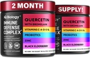Quercetin with Bromelain - Premium Quercetin Bromelain Cápsulas para Suporte Imune* - Bromelain Quercetin Supplement - Non GMO Quercetin - 2 Embalagem (120 Cápsulas)