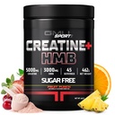GMU SPORT - Creatina Mono-hidratada com pó de HMB - 45 Serventes, Suplementos de HMB Creatina, Creatina com HMB para aumento de força, Crescimento muscular e Energia Melhorada, 3G HMB/Fruit Punch