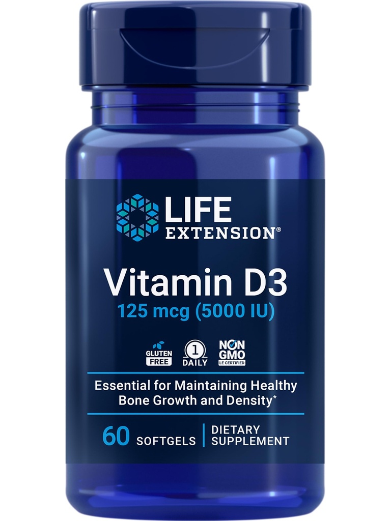 Extensão de vida DHEA 25mg Equilíbrio Hormônio e Vitamina D3 5000UI Saúde óssea - 100 Cápsulas e 60 Softgels