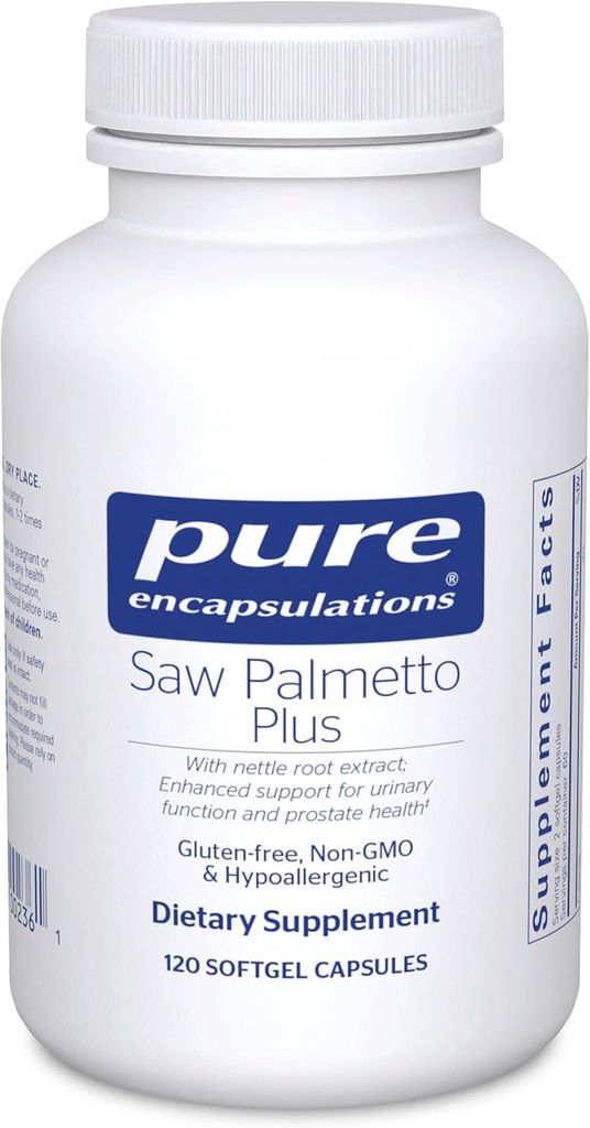 Encapsulamentos puros Saw Palmetto Plus com Extrato de Raiz Nettle para apoiar a função urinária