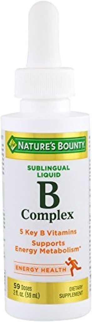 Complexo B da recompensa da natureza com B12 líquido sublingual rápido agindo Suplemento dietético 2 onça