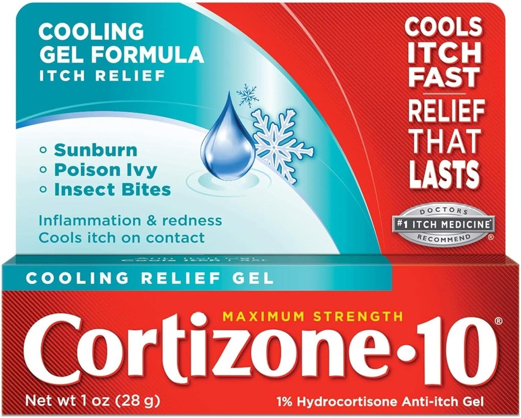 Cortizone-10 Resfriamento Alivio Anti-Itch Gel 1 onças (Pacote de 5)