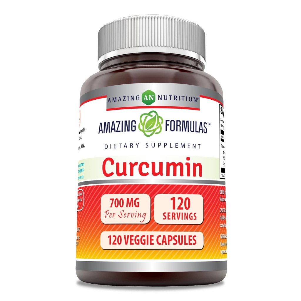 Incrivel Formulas Suplemento de Curcumina 700 Mg 120 Cápsulas Veggie Extrato de Raiz Turmérica Não-GMO Gluten Free .
