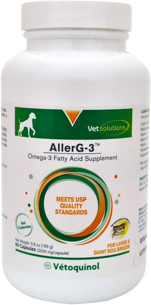 Vetoquinol Care Trigliceride Omega Supplement para Raças Gigantes Grandes (60 Cápsulas)