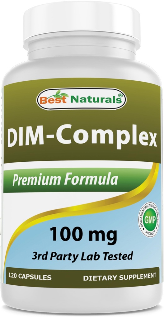 Melhores Naturals DIM Suplemento 100 mg 120 Cápsulas, DIM para Metabolismo Estrogênio e Equilíbrio, Para Menopausa, Body Building, PCOS & Hormonal Acne