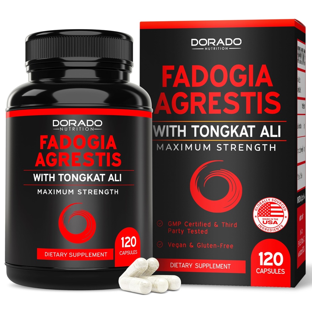 Fadogia Agrestis e Tongkat Ali Supplement Performance Blend - (120 Cápsulas) - Força Máxima - Drive, Desempenho Atlético & Massa Músculo - Gluten Free, Não-GMO, Cápsulas Vegan - EUA Made