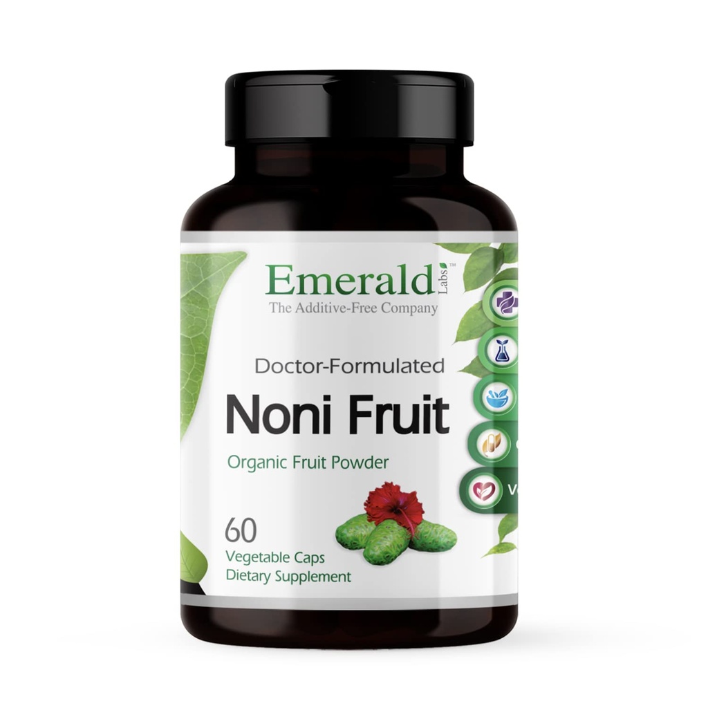 EMERALD LABS Noni Fruit - Digestivo, Antioxidante e Imune suplemento de suporte - Ofertas de fibra alimentar para a saúde do intestino - 60 cápsulas vegetais (fornecimento de 30 dias)