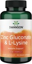 Gluconato de zinco de Swanson '&' L-Lysine - 2-em-1 Fórmula 90 Veg Caps