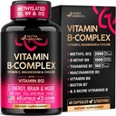 Vitamin B Complex for Men & Women - Methylated B-Complex & Vit B12 - 60Caps