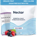 Pacotes de Hidratação Néctar - Pacotes de Pó de Eletrólitos - Sem Açúcar ou Calorias - Pacotes de Hidratação Líquidos de Frutas Orgânicas para Alivio de Desidratação e Reidratação Rápida (Berry 18 Pack)