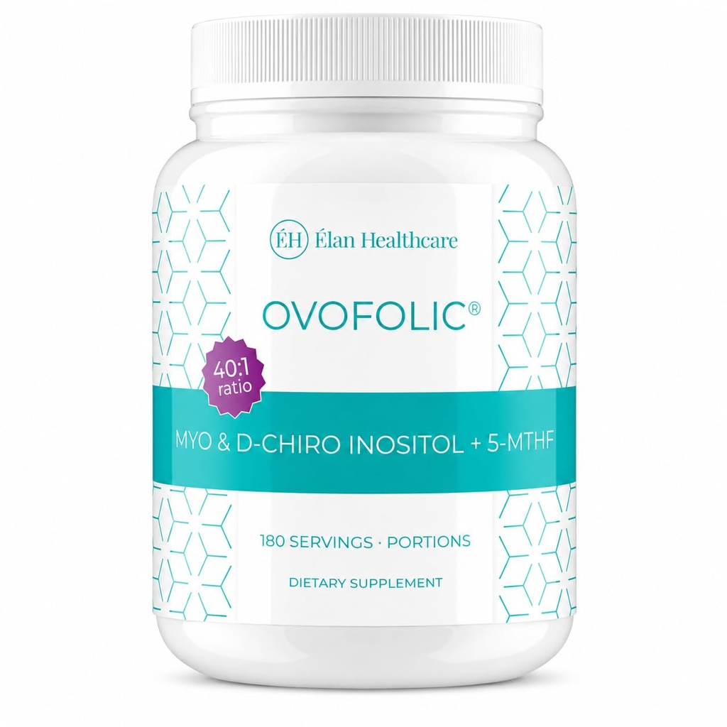 Inositol Supplement - Myo-Inositol e D-Chiro Inositol Plus Folato Ativo- Razão 40:1 - Equilíbrio Hormônio (180 Servings, 387g Jar)