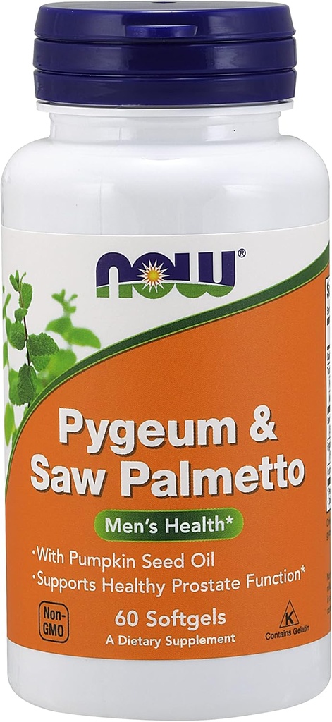 Pigeum & Saw Palmetto Extract, 25 mg/80 mg, 60 Sgels by Now Foods (Pacote de 2)