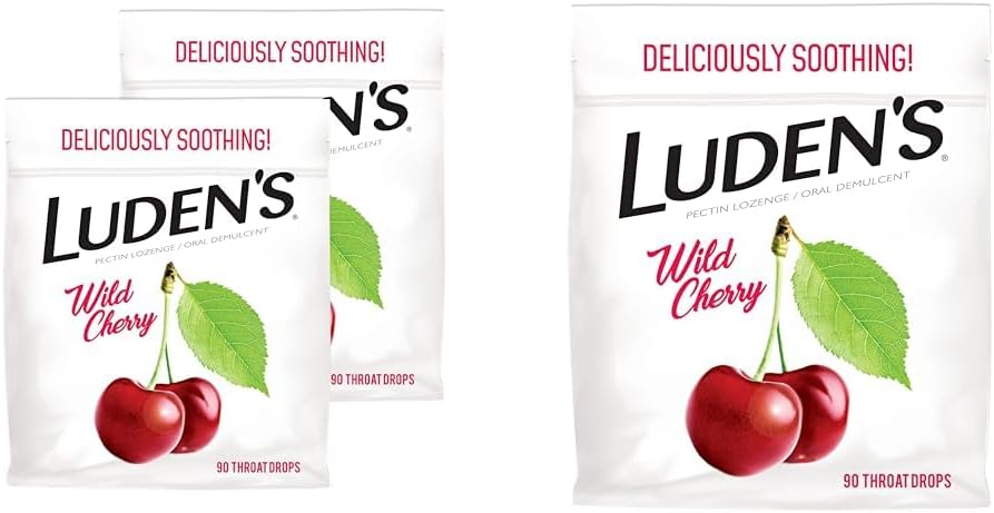 Ludens Wild Cherry Garganta gotas, pacote de 2, 90 gotas cada para alívio da garganta ferida