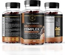 Cogumelos Gummies 10 Suplemento de Cogumelo, Chaga, Reishi, Cordyceps & Lions Mane Organic Mushroom Extracts, Nootropic Brain Booster (180 Count of 3))