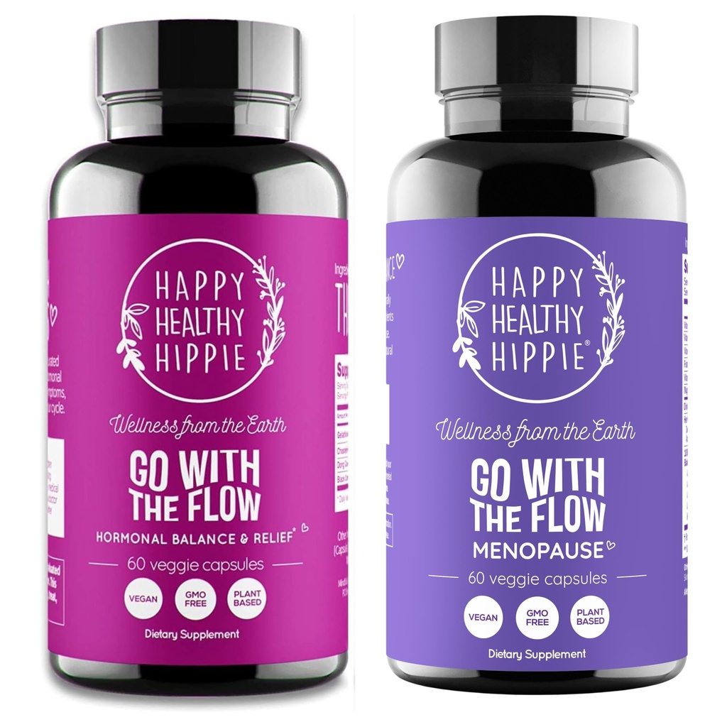 Hippie saudável feliz ir com o fluxo menopausa apoiar e ir com o equilíbrio do hormônio de fluxo para as mulheres