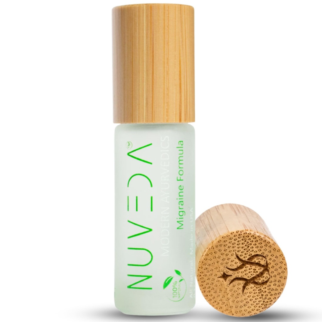 NUVEDA® Advanced Migraine Formula - Todos Natural Cefaleia Stick - Moderna Ayurvedic, Roll On Stick - Aromaterapia de óleo essencial de grau terapêutico