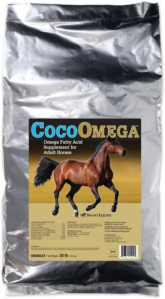 SmartEquine CocoOmega Granular Suplementos de Cavalo para a pele, casco, & casaco de saúde