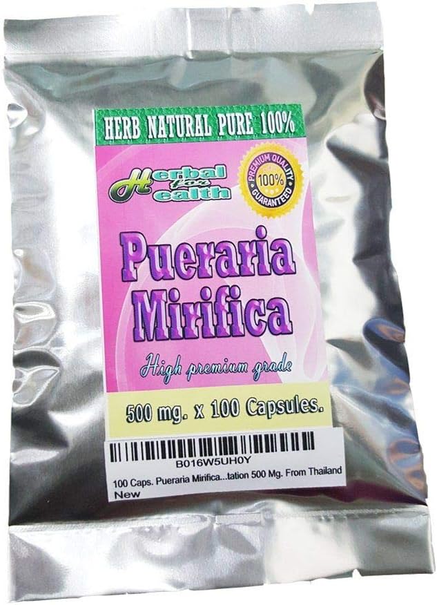 100 Caps. Pueraria Mirifica Powder Raiz Pura 100% Amamentação 500 Mg. da Tailândia