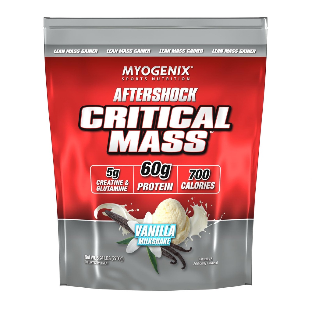 Myogenix Critical Mass Gainer – Massa muscular ganho de peso Suplemento, Zero Lactose Whey Protein Powder – Anabolic Whey Protein – Vanilla (5 lbs)