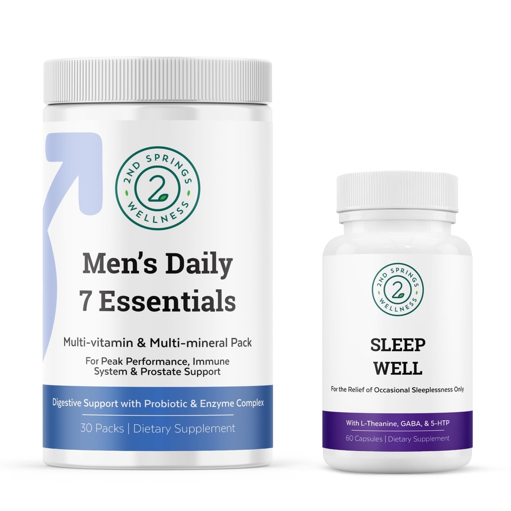 Conjunto de 7 Essenciais e Complexo de Sono masculino
