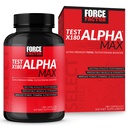 FORCE FACTOR Teste X180 Alpha Max Testosterona total e óxido nítrico para homens com semente de feno-grego e Tribulus para aumentar o fluxo de sangue e melhorar o desempenho atlético masculino, 180 cápsulas