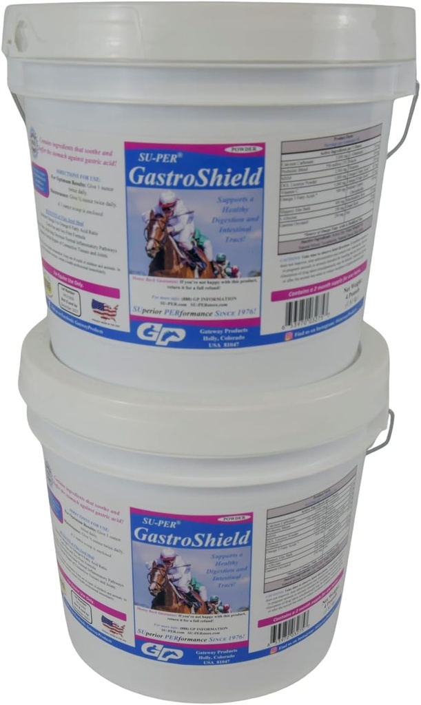 SU-PER GastroShield Equino Probióticos Pó - Suplemento de Digestão de Cavalos para a Saúde Gastrica - Suporta Digestão Saudável e Trato Intestinal - 4 Libras, 2 Mês de Fornecimento