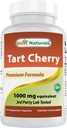 Melhor Naturals Tart Cherry Extract 1000 mg (Não-GMO) Veggie Cápsulas - Promove níveis de ácido úrico saudável dentro da faixa normal, função conjunta saudável & promove ciclo de sono saudável, 120 contagem