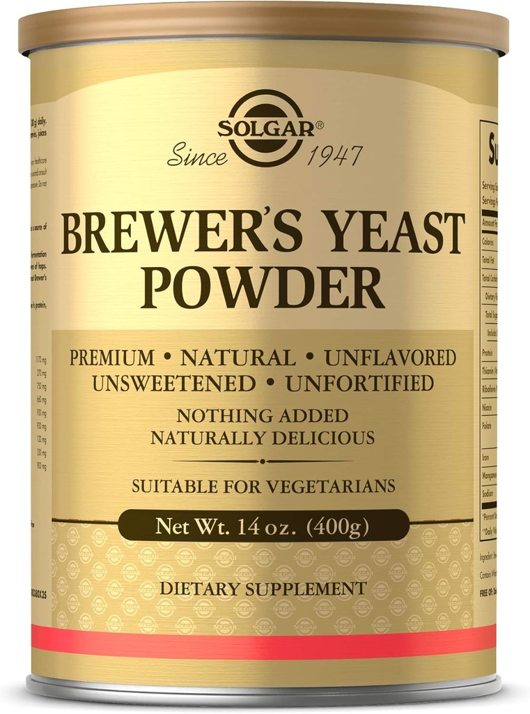 Solgar Brewer's Levess Powder, 14 onças - Fonte rica de Aminoácidos, B-Complex Vitaminas, Minerais, & Protein - Natural, sem sabor, sem açúcar - Dairy Free, Vegetarian - 13 Servings (Pacote pode variar)