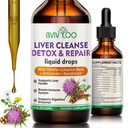 Liver Cleanse Detox & Repair Drops Líquidos - 2000mg Cardo de Leite, Raiz de dente-de-leão, Alcachofra, Extrato de Silymarin, & Ervas Açafrão - Vegan, Não-GMO - 2 Fl Oz (60ml) Garrafa