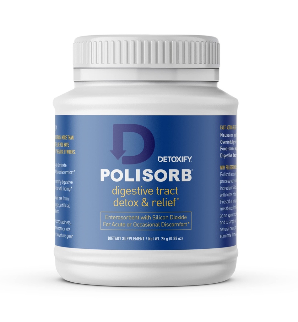 Desintoxicar Polisorb Digestive Tract Cleanse – Dióxido de Silicone Detox Drink for Gut Health, Conforto e limpeza do estômago, Misturas com água, Suco, Chá - Família-amigo, 2 Tbsp Servindo para adultos