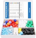 Kit de Modelo Molecular Swpeet 200 Pcs para Química Orgânica e Inorgânica, Modelo Molecular de Química Conjunto de Estudantes e Professores - 83 Átomos e 116 Links e 1 Ferramenta de Remoção de Link Curto