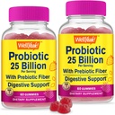 BemYeah (2 Pacote 25 Bilion Probióticos + Prebióticos para homens e mulheres Gummies - Suporte digestivo, Gut Health, Imune Support Gummy - Probióticos para a Saúde Digestiva com 12 Strains - 60 Gummies