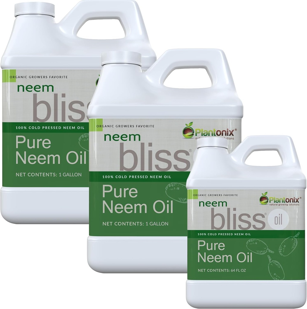 Neem Bliss (2,5 galões) - Concentrado de óleo de Neem puro - 100% frio prensado óleo de Neem - Concentrado de óleo de Neem All-Natural - Extrato de óleo de Neem puro - Óleo de Neem não refinado para o cabelo - Concentrado de óleo de semente de Neem