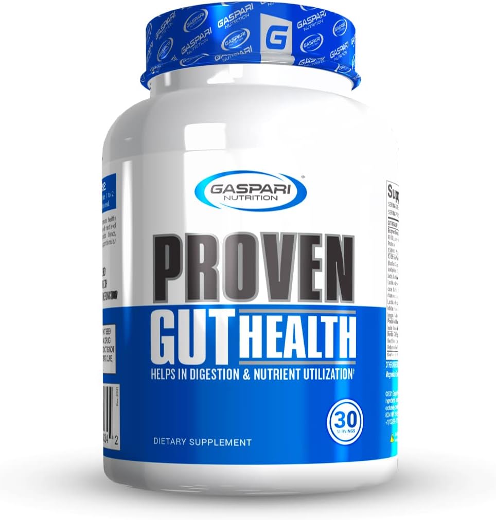 Gaspari Nutrition Proven Gut Health, Promove Digestão Saudável, Prebióticos e Probióticos, Digestão Desportiva e Uso Nutriente (30 Servões)